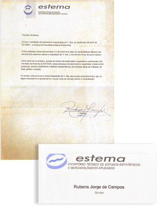 Imagem antiga da impressão da identidade visual